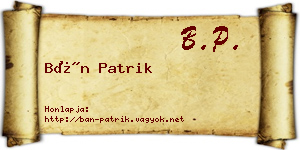Bán Patrik névjegykártya