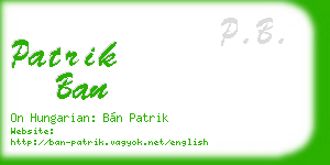 patrik ban business card